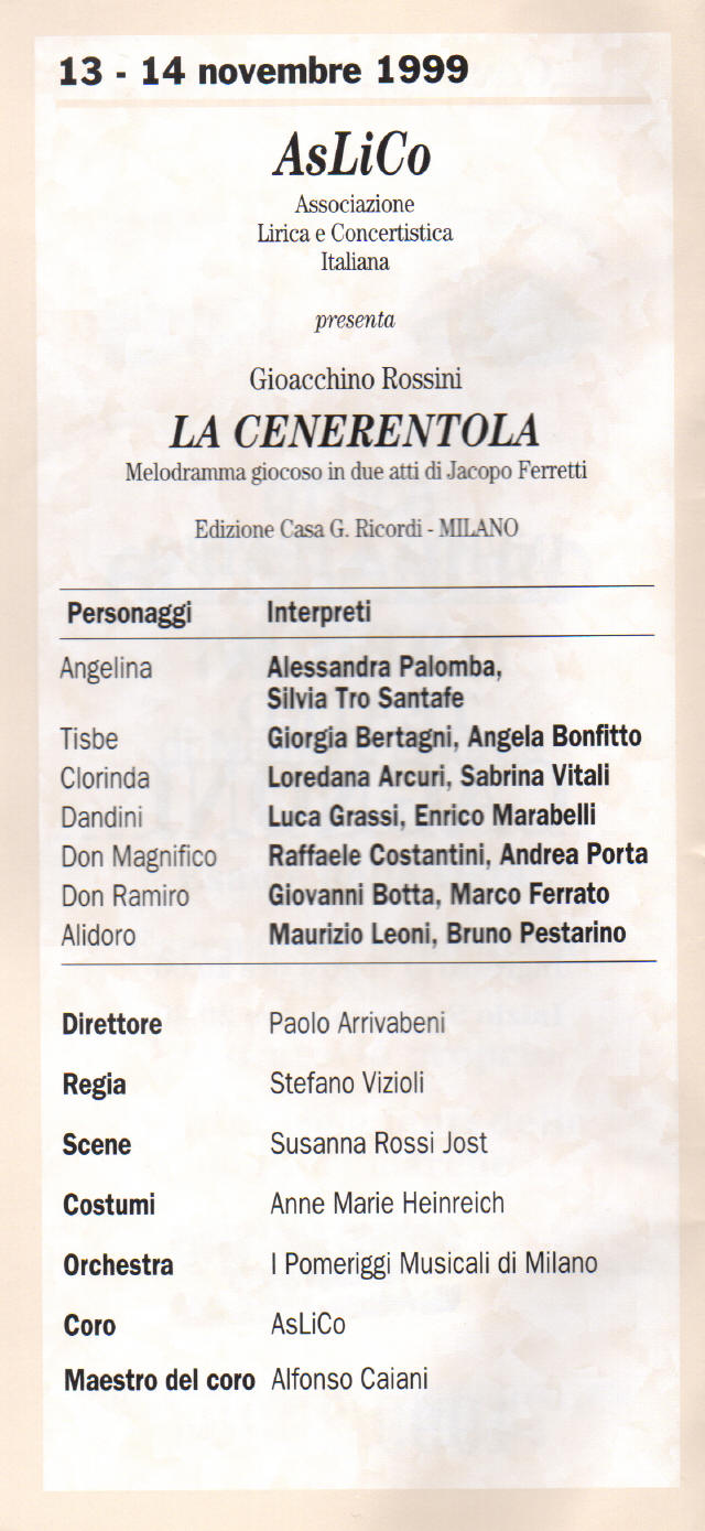 Teatro Cagnoni Stagione 1999-2000